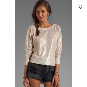 Rose Gold Metallic Shimmer Sweater Size Tall Gap
